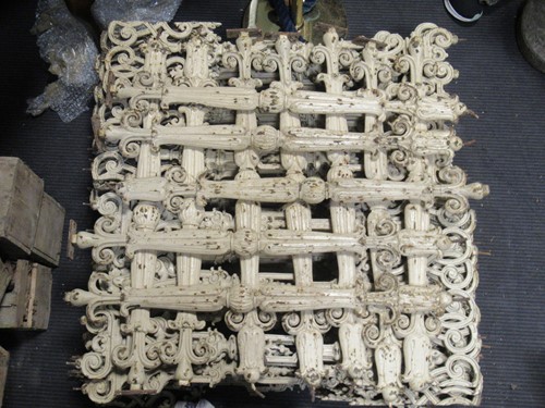 Lot 545 - Twelve single white painted metal rails and...