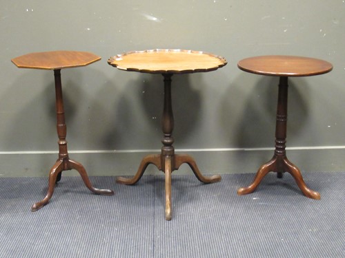 Lot 436 - An Edwardian mahogany and inlaid tripod table...