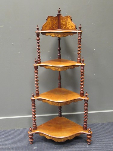 Lot 474 - A Victorian four-tier corner etagere, 128 cm high