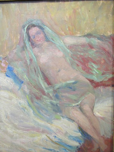 Lot 287 - Orientalist school, 20th century, An odalisque...