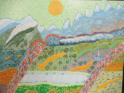 Lot 355 - Iulian Atomei, Olive Grove in Chamonix, signed...