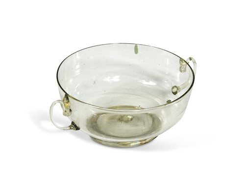 Lot 427 - A Venetian two-handled glass bowl, probably 16th/17th century