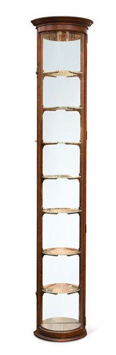 Lot 968 - A mahogany semi circular glazed display cabinet