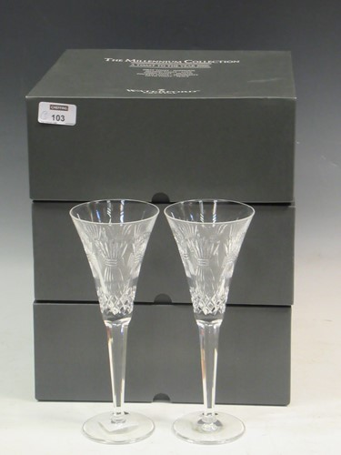 Lot 103 - Three boxed pairs of Waterford crystal...