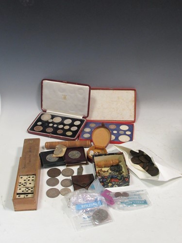 Lot 51 - A Morocco cased 1937 proof coin set, another...