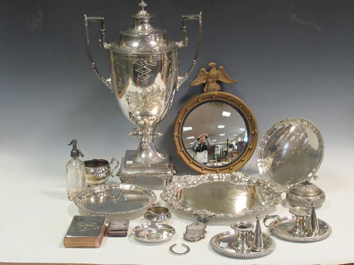 Lot 230 - A pair of 19th century silver chambersticks...
