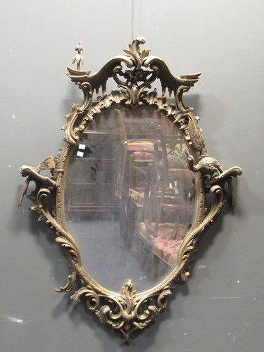 Lot 411 - A 19th century gilt wood oval wall mirror 122...