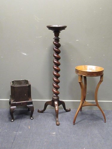 Lot 420 - A 19th century mahogany torchere, the circular...