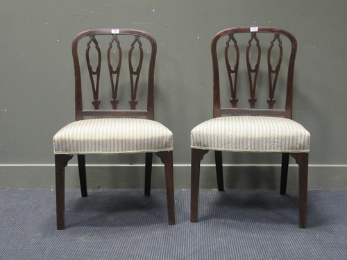 Lot 525 - A pair of George III mahogany dining chairs...