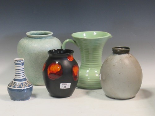 Lot 144 - Poole polttery vase, Brixham pottery vase, and...