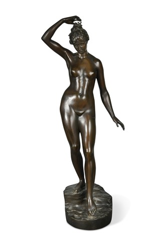Lot 857 - A Classical bronze model of a nude maiden, late 19th or early 20th century