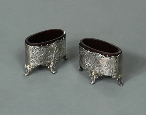 Lot 208 - A pair of German metalwares silver salts, mark...