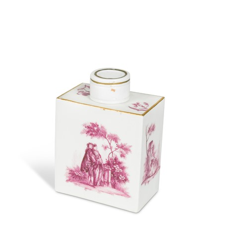 Lot 490 - A Meissen rectangular tea canister and cover, circa 1740