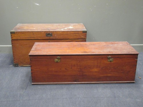 Lot 467 - A 19th century cedar wood chest with side...