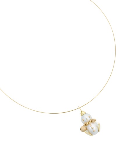 Lot 158 - An Australian South Sea pearl 'snowman' pendant and wire