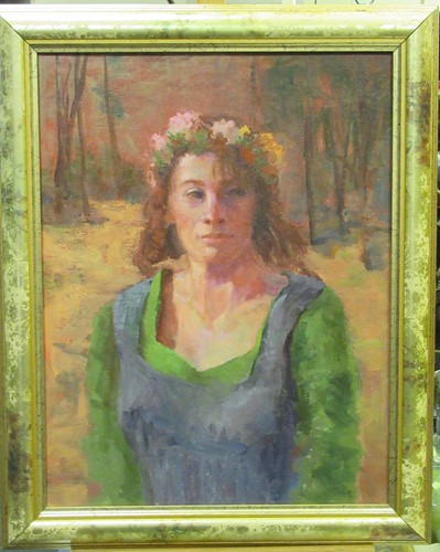 Lot 240 - A 20th century portrait of a woman with a...