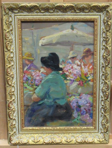 Lot 258 - French school (20th century) Flower market...