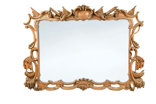 Lot 845 - A carved pine wall mirror, early 19th century