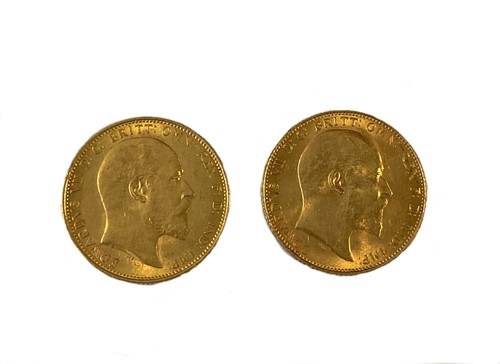 Lot 318 - Two Edward VII sovereigns