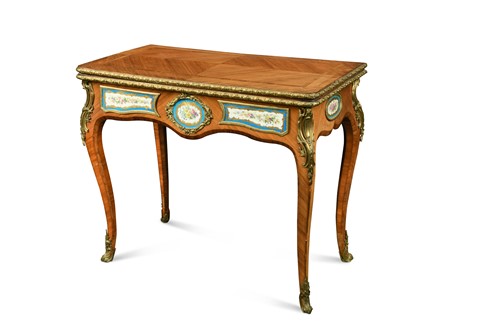 Lot 894 - A Louis XV style kingwood card table, mid 19th century