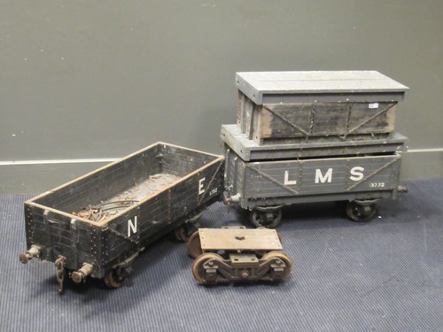 Lot 549 - A scratch built wood and metal train carriage...