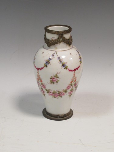 Lot 199 - A Sevres gilt metal mounted porcelain vase,...