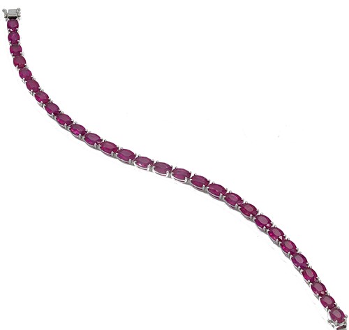 Lot 190 - A ruby line bracelet