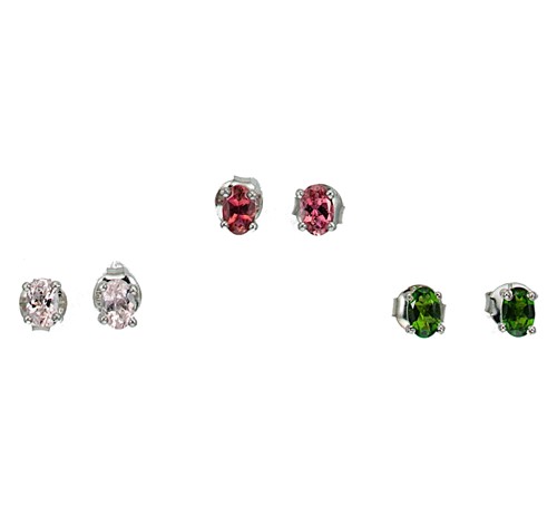 Lot 23 - A set of three gemset ear studs