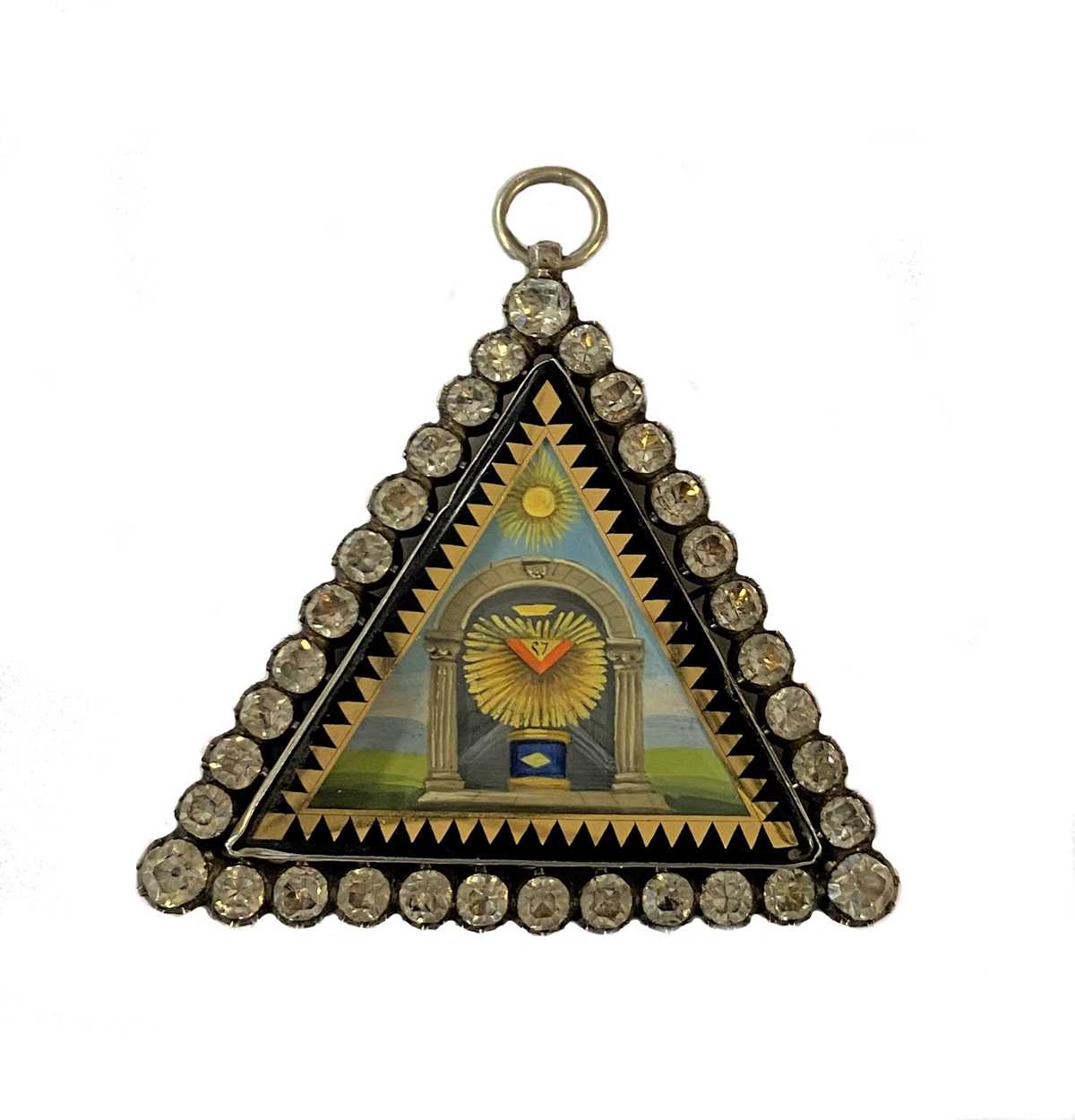 Lot 247 - A Georgian Masonic jewel, verso tests to at...