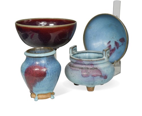 Lot 48 - Three Chinese Junyao vessels, in Song/Yuan Dynasty style