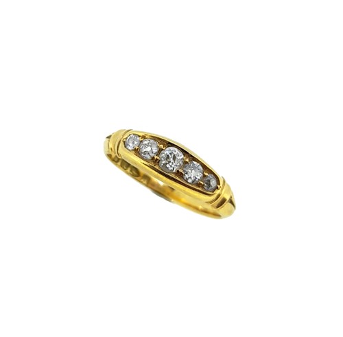 Lot 50 - An 18ct gold diamond half hoop ring