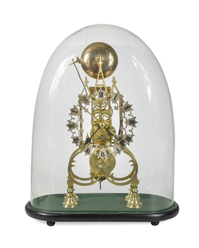 Lot 917 - A Victorian skeleton clock