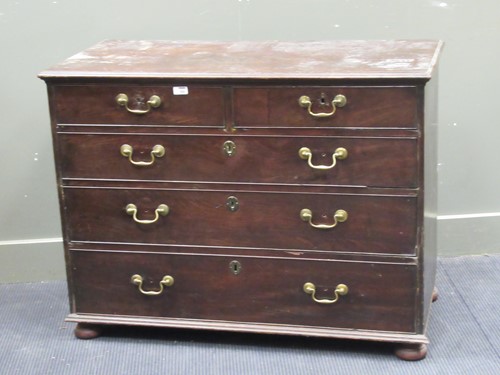 Lot 507 - Georgian mahogany chest of drawers 82 x 99 x 51cm