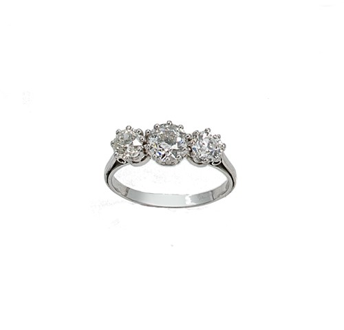 Lot 211 - A three stone diamond ring