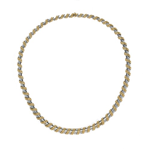 Lot 146 - Roberto Coin - An 18ct gold  two colour 'Nabucco' collarette