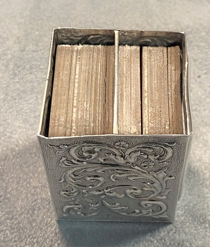 Lot 272 - A Victorian silver miniature double pack playing card holder