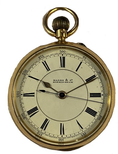 Lot 226 - Marsh & Co Birmingham - A Victorian 18ct gold open-faced chronograph pocket watch