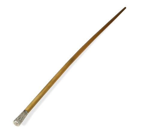 Lot 142 - A Chinese silver mounted horn swagger stick, Qing Dynasty, 19th century