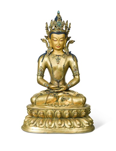 Lot 149 - A Chinese gilt Bronze Bodhisattva, in Ming Style, 20th century