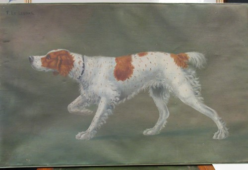 Lot 466 - F Le Leuxhe, Portrait of a French pointer, or...