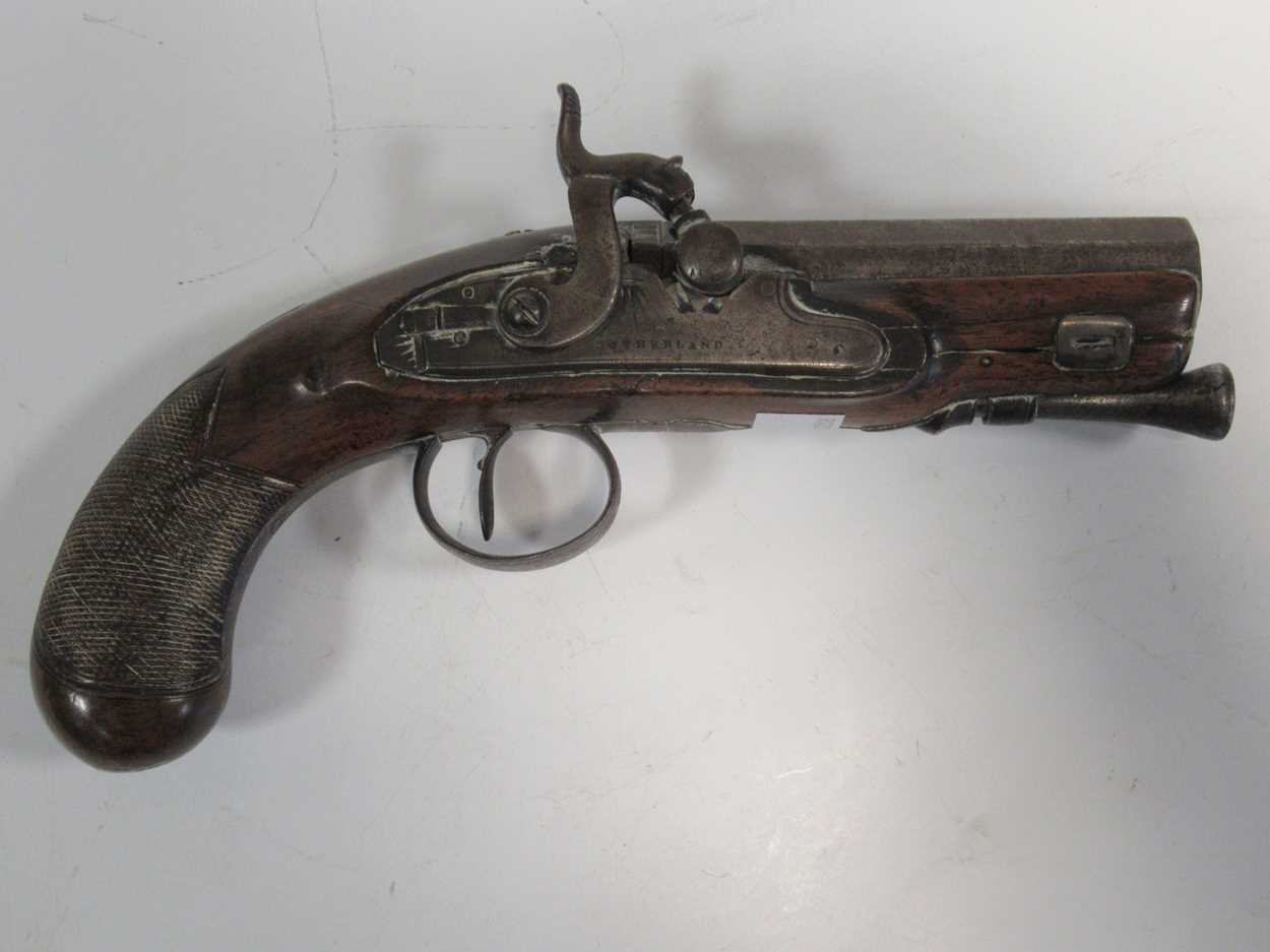 Lot 106 - A 19th century percussion cap pocket pistol by...