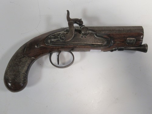 Lot 106 - A 19th century percussion cap pocket pistol by...