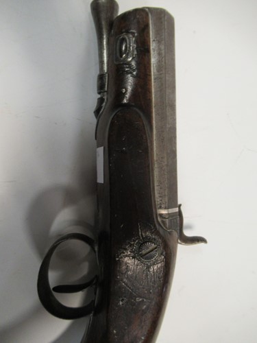 Lot 106 - A 19th century percussion cap pocket pistol by...