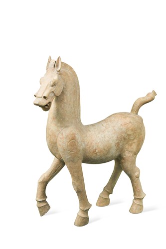 Lot 104 - A Pottery horse, Han Dynasty (206BC - 220AD)
