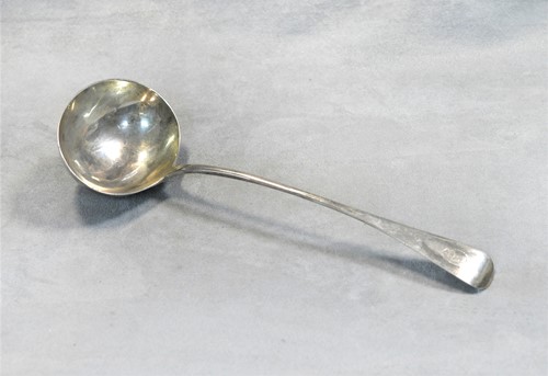 Lot 402 - A Victorian silver soup ladle