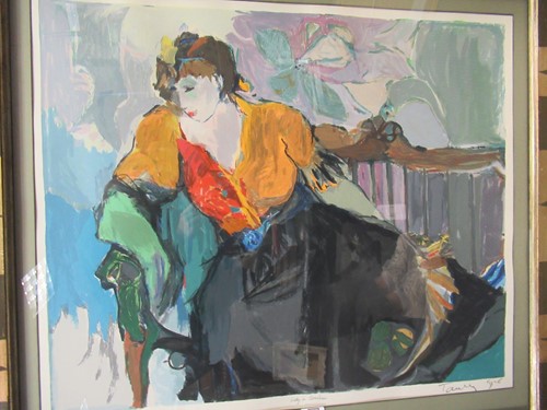 Lot 367 - Itzchak Tarkay Lady in armchair, signed,...