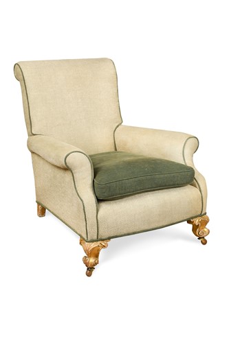 Lot 931 - A Victorian gilt and gesso library armchair