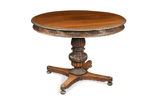 Lot 870 - An  Anglo-Indian solid padouk centre table, mid 19th century