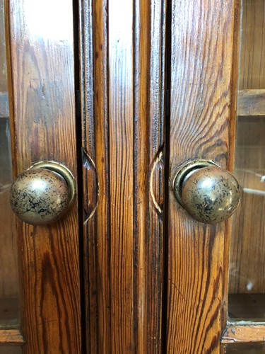Lot 921 - A Victorian pitch pine gothic cabinet