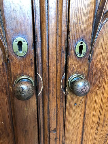 Lot 921 - A Victorian pitch pine gothic cabinet